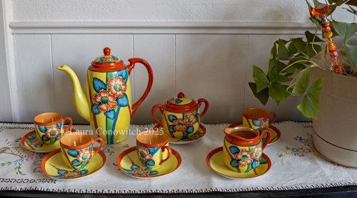 Japanese Lusterware Porcelain Coffee Tea Set