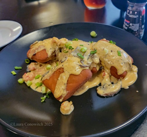 Crawfish & Mushroom Beignet, Biscuits & Blues Restaurant, Natchez, Mississippi